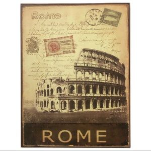 Rome Wall Art Print on Tin Colosseum Vintage